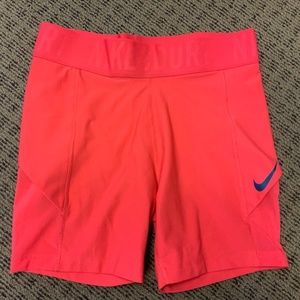 Nike Pro court shorts Spandex 5” size medium deep coral color